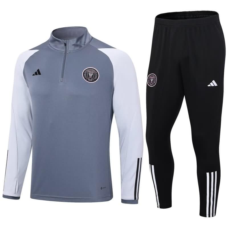 AAA Quality Inter Miami 2023 Grey Soccer Tracksuit