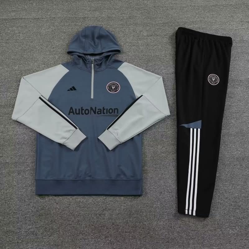 AAA Quality Inter Miami 2023 Grey Soccer Tracksuit 02