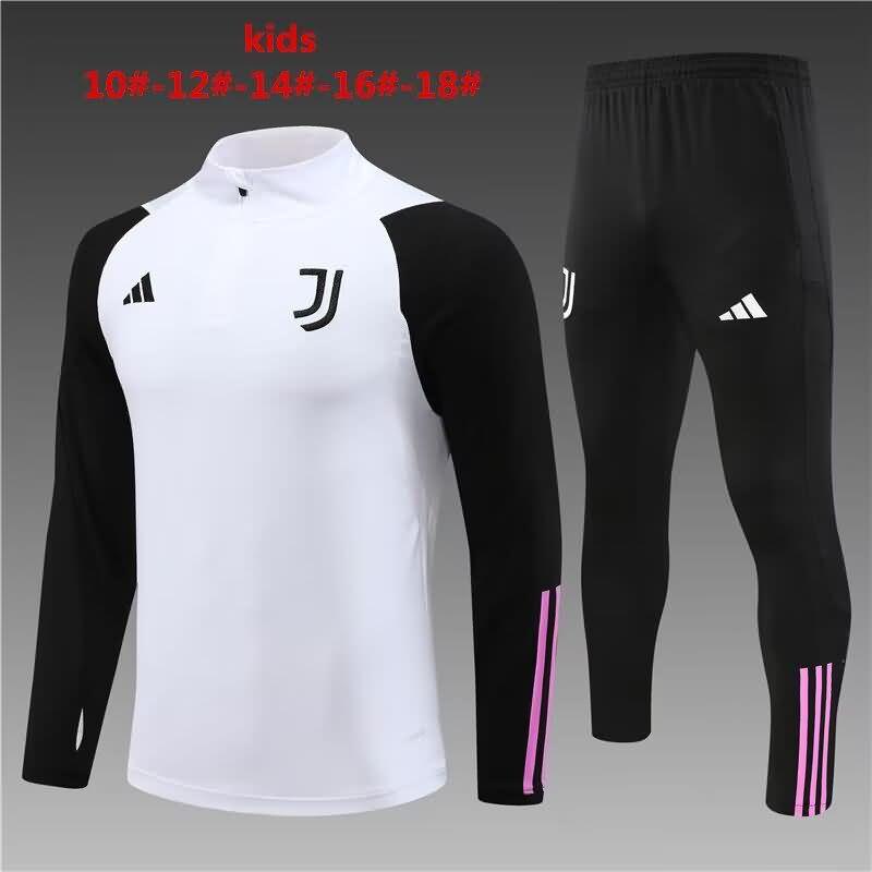 Kids AAA Quality Juventus 23/24 White Soccer Tracksuit