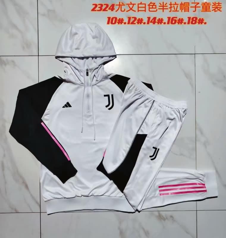Kids AAA Quality Juventus 23/24 White Soccer Tracksuit 02