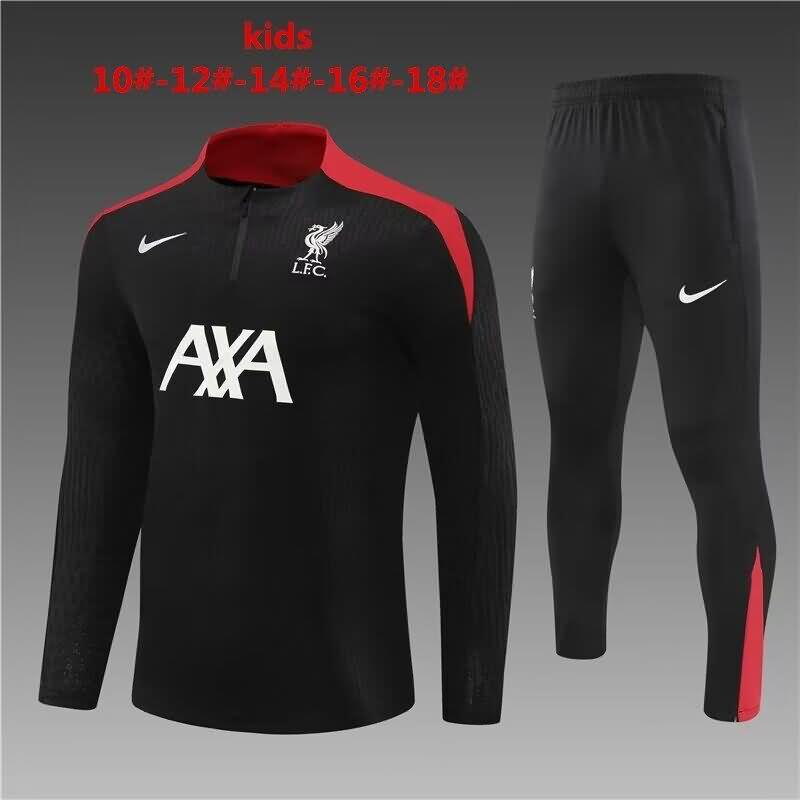 Kids AAA Quality Liverpool 23/24 Black Soccer Tracksuit 02
