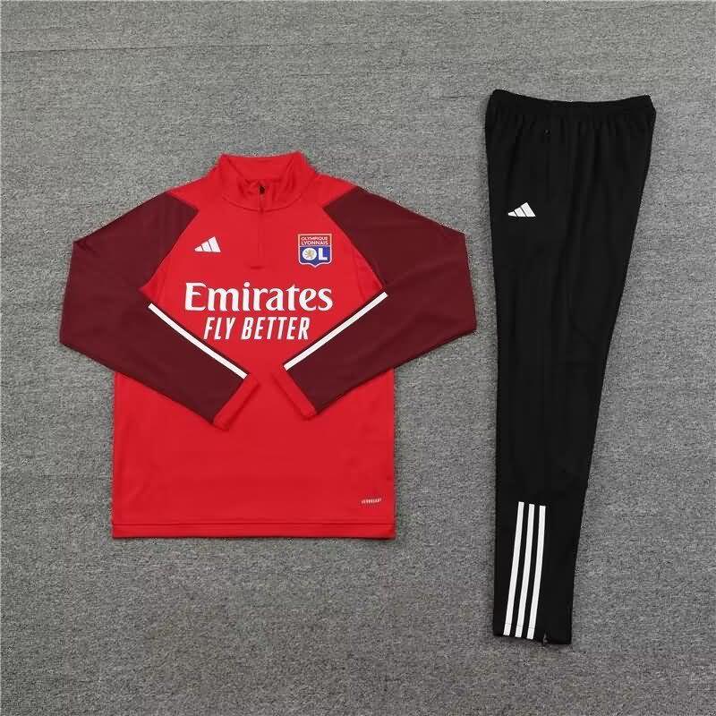 AAA Quality Lyon 23/24 Red Soccer Tracksuit