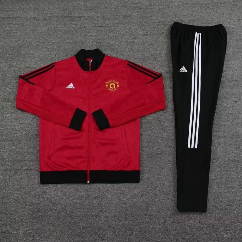 AAA Quality Manchester United 23/24 Red Soccer Tracksuit 03