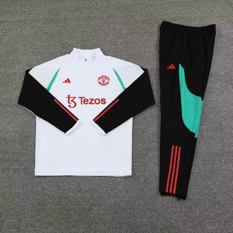 AAA Quality Manchester United 23/24 White Soccer Tracksuit
