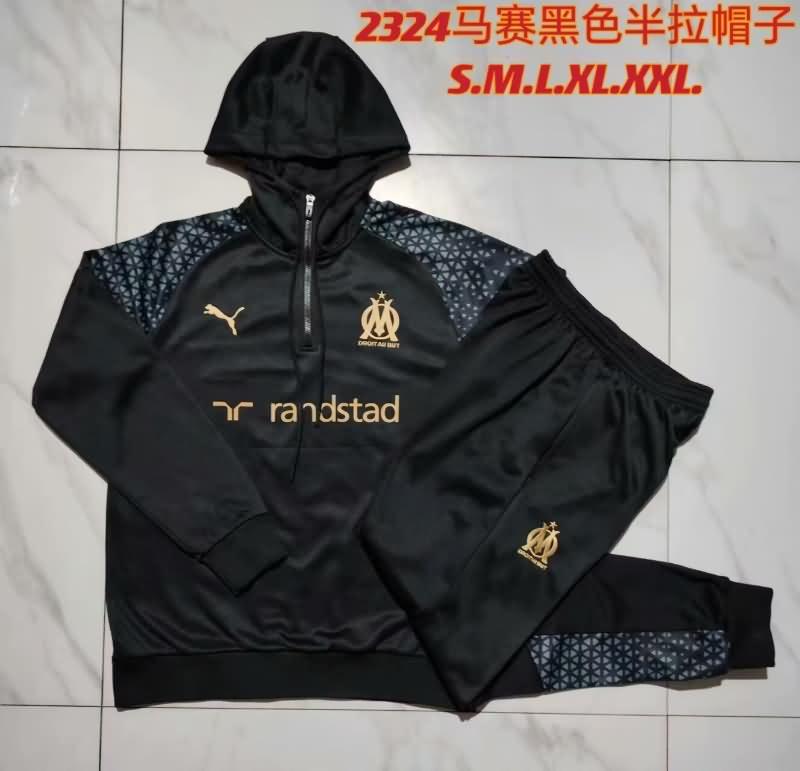 AAA Quality Marseilles 23/24 Black Soccer Tracksuit 02