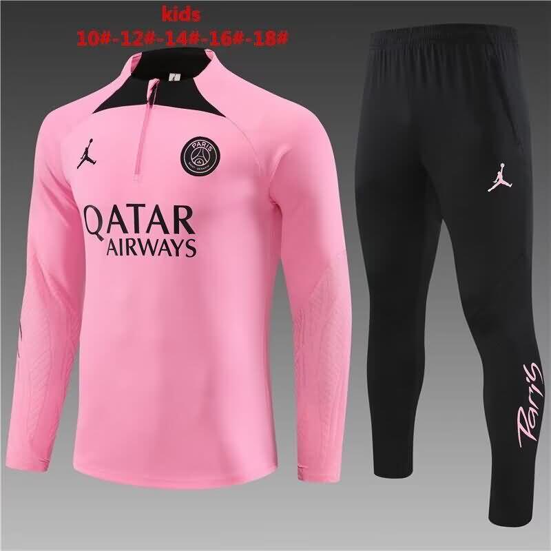 Kids AAA Quality Paris St German 23/24 Pink Soccer Tracksuit