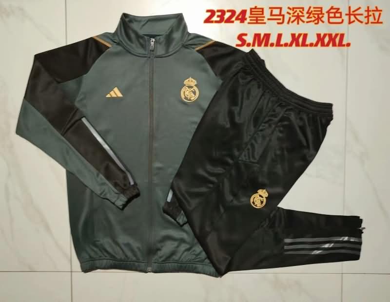 AAA Quality Real Madrid 23/24 Dark Green Soccer Tracksuit