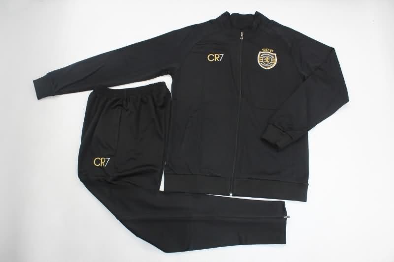 AAA Quality Sporting Lisbon 23/24 Black Soccer Tracksuit