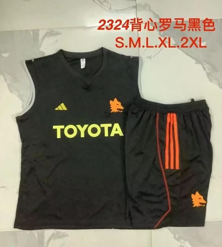 AAA Quality AS Roma 23/24 Black Soccer Training Sets