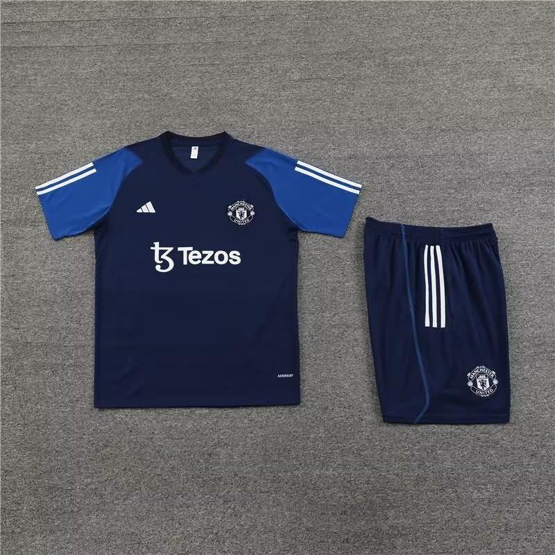 AAA Quality Manchester United 23/24 Dark Blue Soccer Training Sets