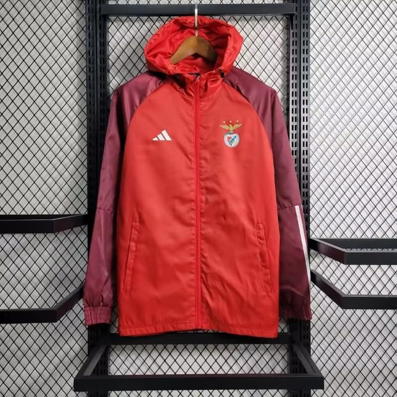 AAA Quality Benfica 23/24 Red Soccer Windbreaker