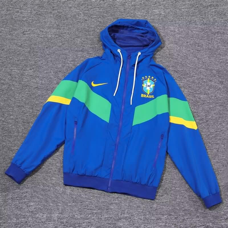 AAA Quality Brazil 2024 Blue Soccer Windbreaker