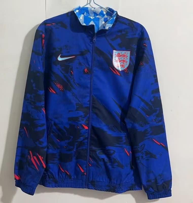 AAA Quality England 2024 Blue Soccer Windbreaker