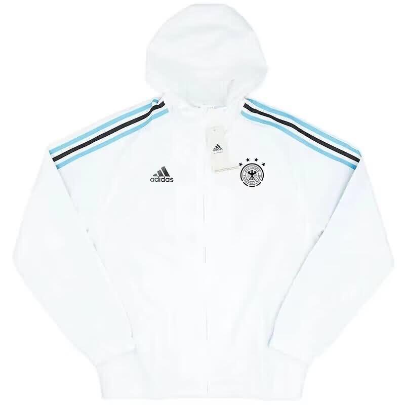 AAA Quality Germany 2024 White Soccer Windbreaker