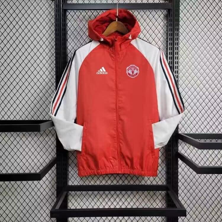AAA Quality Manchester United 23/24 Red Soccer Windbreaker 02