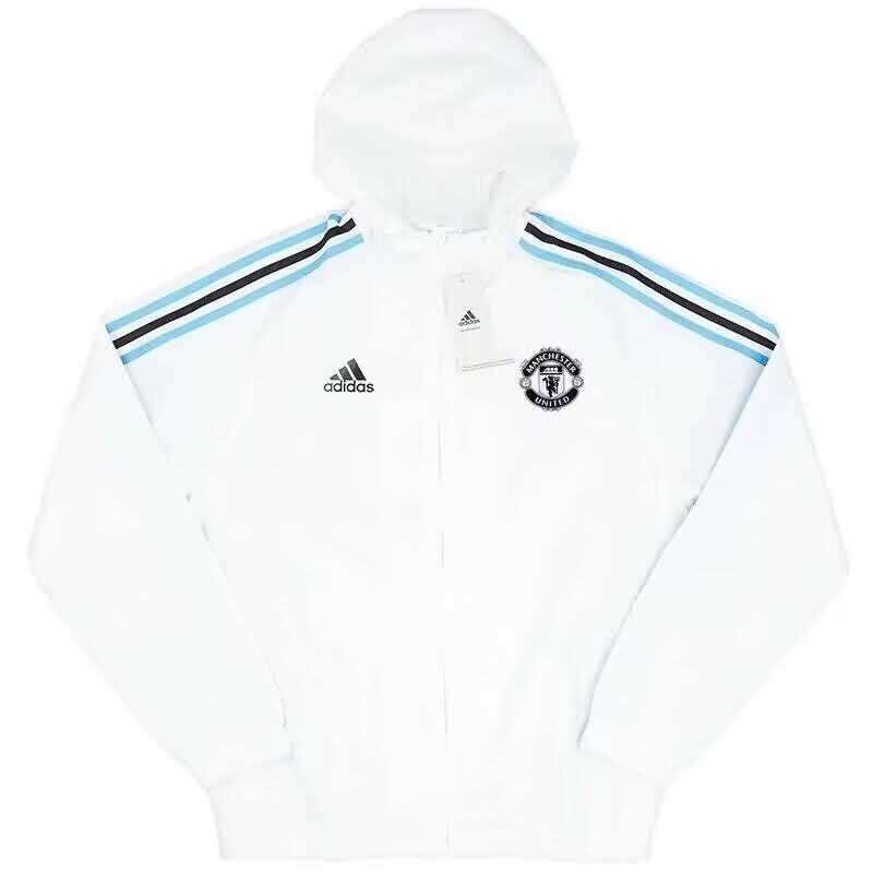 AAA Quality Manchester United 23/24 White Soccer Windbreaker 03