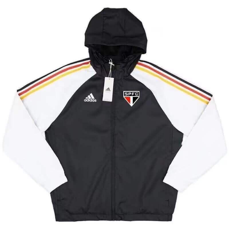 AAA Quality Sao Paulo 2024 Black Soccer Windbreaker