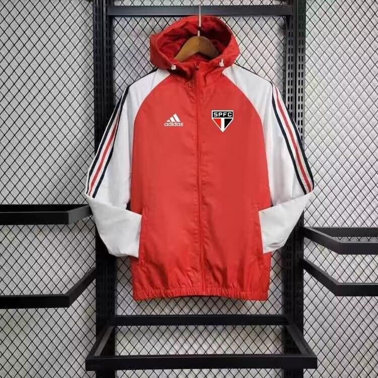 AAA Quality Sao Paulo 2024 Red Soccer Windbreaker