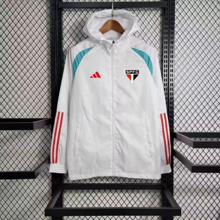 AAA Quality Sao Paulo 2024 White Soccer Windbreaker