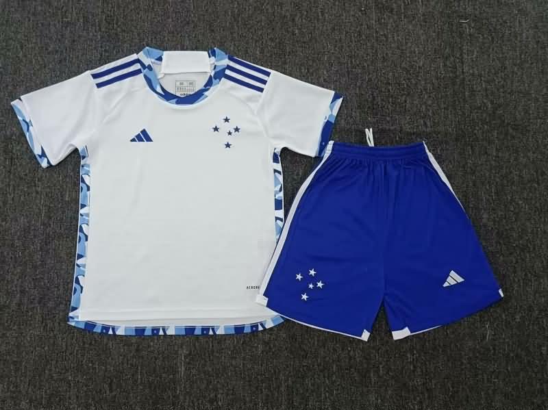 Kids Cruzeiro 2024 Away Soccer Jersey And Shorts