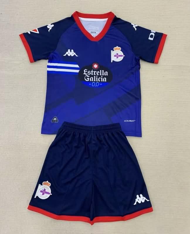 Kids Deportivo La Coruna 24/25 Third Soccer Jersey And Shorts