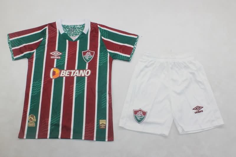 Kids Fluminense 2024 Home Soccer Jersey And Shorts