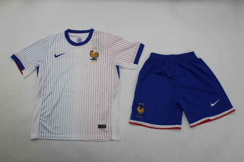 Kids France 2024 Away Soccer Jersey And Shorts