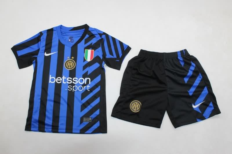 Kids Inter Milan 24/25 Home Soccer Jersey And Shorts