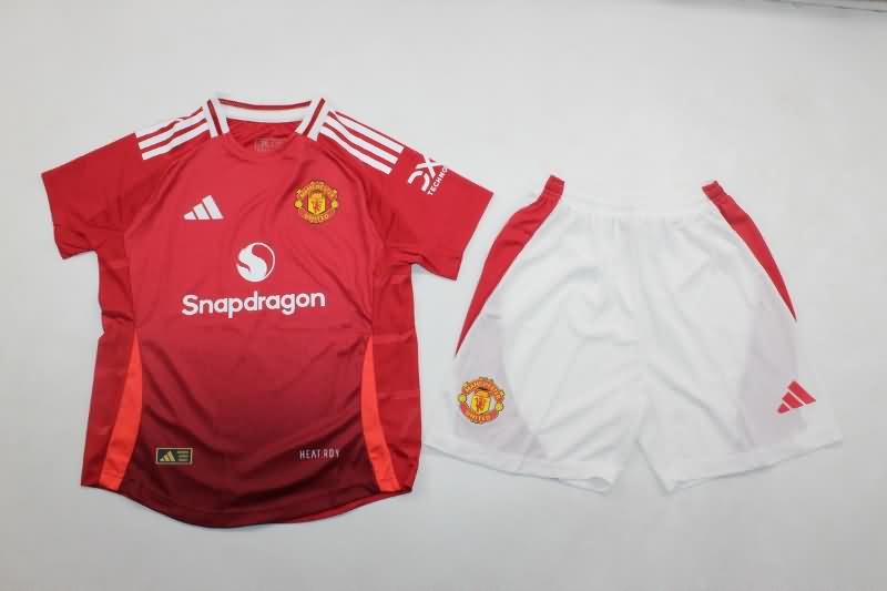 Kids Manchester United 24/25 Home Soccer Jersey And Shorts (Player)
