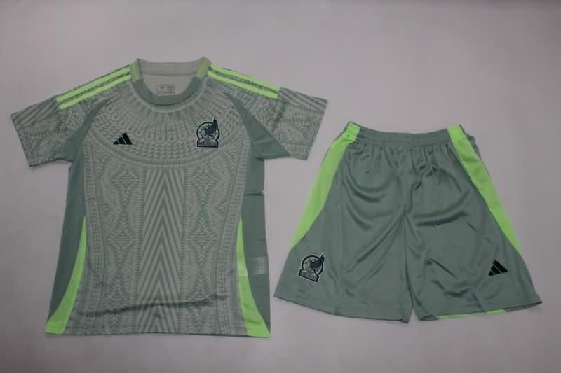 Kids Mexico 2024 Copa America Away Soccer Jersey And Shorts
