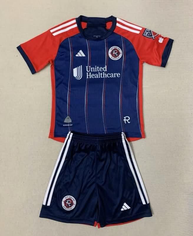 Kids New England 2024 Home Soccer Jersey And Shorts