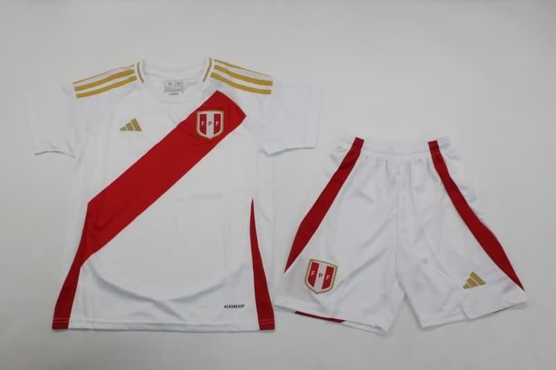 Kids Peru 2024 Copa America Home Soccer Jersey And Shorts