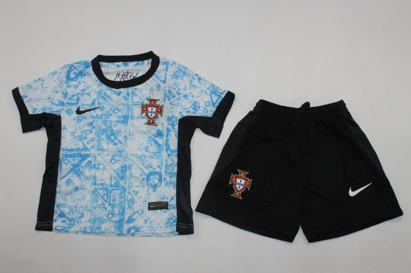 Kids Portugal 2024 Away Soccer Jersey And Shorts (Player)