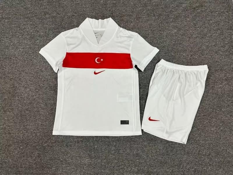 Kids Turkey 2024 Away Soccer Jersey And Shorts