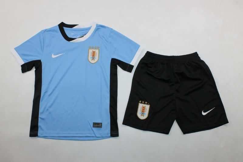 Kids Uruguay 2024 Copa America Home Soccer Jersey And Shorts