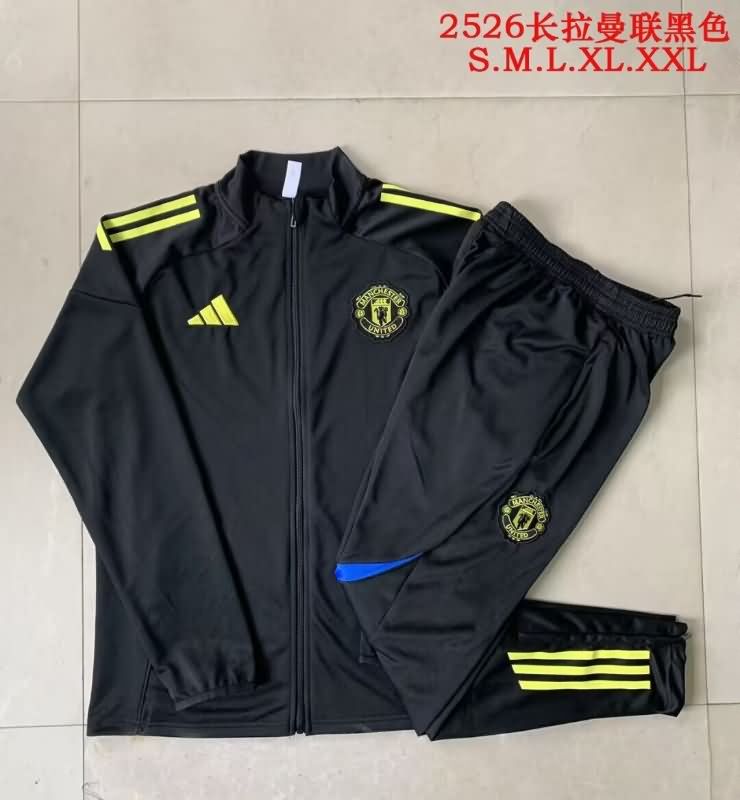 AAA Quality Manchester United 24/25 Black Soccer Tracksuit 13
