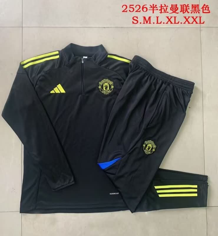 AAA Quality Manchester United 24/25 Black Soccer Tracksuit 14