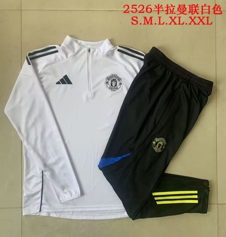 AAA Quality Manchester United 24/25 White Soccer Tracksuit 03
