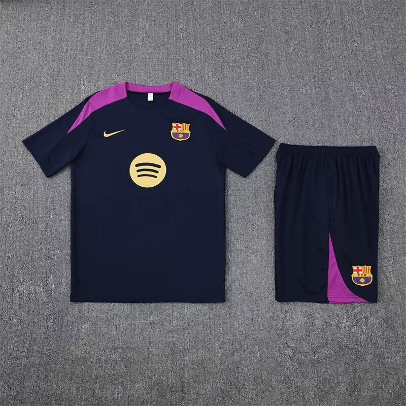 AAA Quality Barcelona 24/25 Dark Blue Soccer Training Sets 02