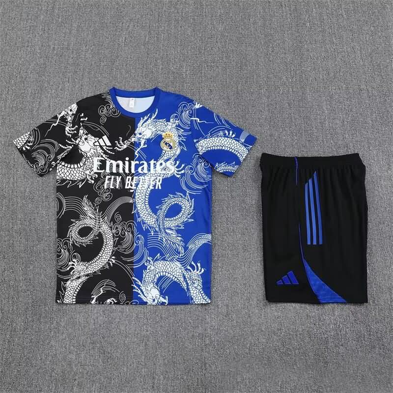 AAA Quality Real Madrid 24/25 Black Blue Soccer Training Sets