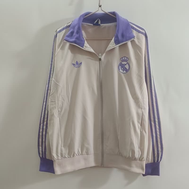 AAA Quality Real Madrid 24/25 Cream Soccer Windbreaker