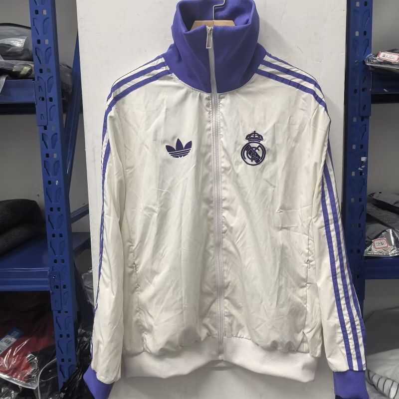 AAA Quality Real Madrid 24/25 White Soccer Windbreaker 06