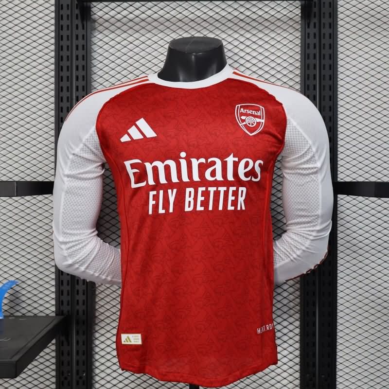 AAA Quality Arsenal 25/26 Home Long Sleeve Soccer Jersey(Player) Leaked