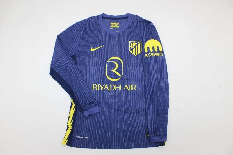 AAA Quality Atletico Madrid 25/26 Away Long Sleeve Soccer Jersey (Player)