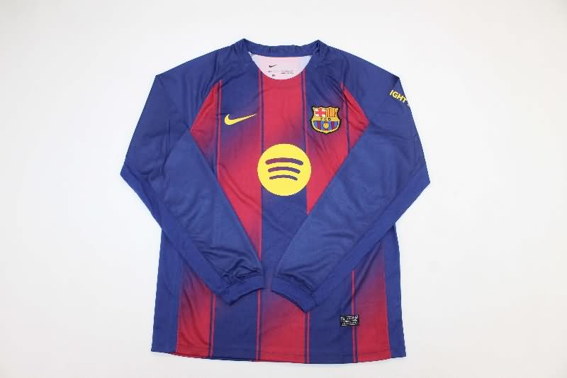 AAA Quality Barcelona 25/26 Home Long Sleeve Soccer Jersey Leaked
