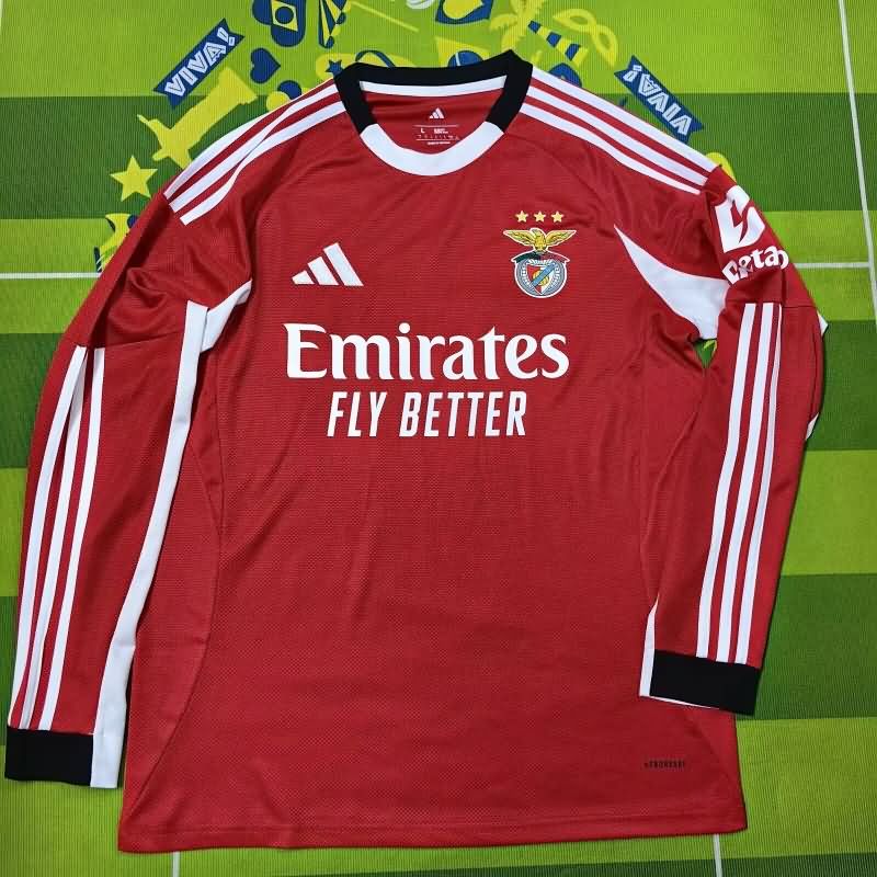 AAA Quality Benfica 25/26 Home Long Sleeve Soccer Jersey