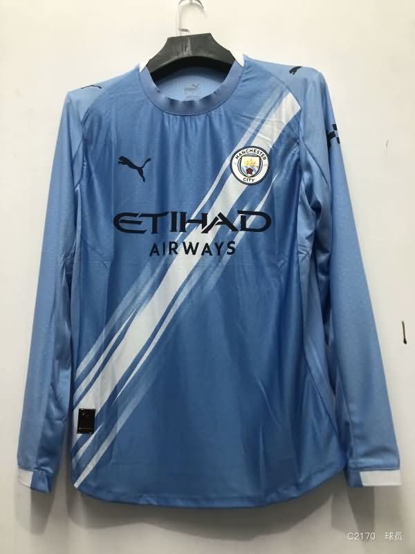 AAA Quality Manchester City 25/26 Home Long Sleeve Soccer Jersey (Player) Leaked