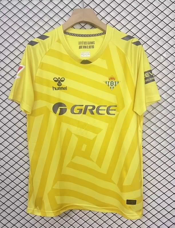 AAA Quality Real Betis 25/26 Goalkeeper Yellow Soccer Jersey