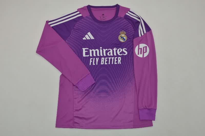 AAA Quality Real Madrid 25/26 Goalkeeper Purple Long Sleeve Soccer Jersey