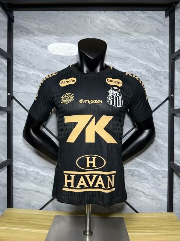 AAA Quality Santos 2025 Black Soccer Jersey (Player) With Sponsor
